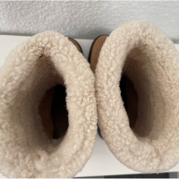 NEW Marc Fisher Sherpa Suede Leather Lug Sole Heel Platform Boot Brown Tan - Picture 8 of 12